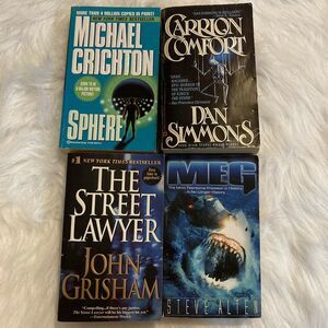 Michael Crichton John Grisham Horror Thriller Suspense Adult Novel Bundle of 4